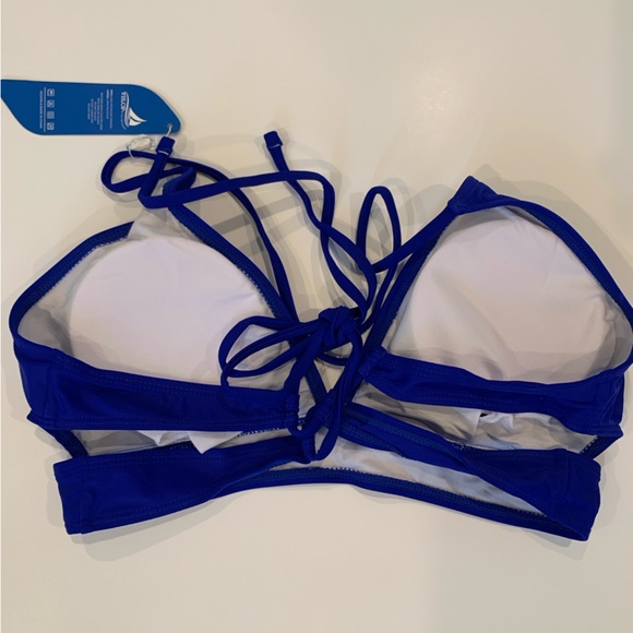 Maternity Two Piece Criss Cross Blue Swimsuit Bikini V Neck Size Small - Picture 10 of 15